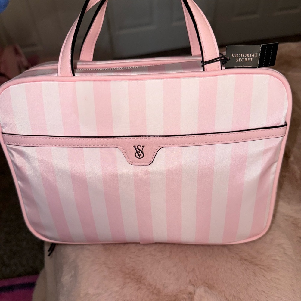 Victoria's Secret Pink and White Striped Cosmetic Bag - Picture 5 of 8